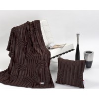 Sahara 834 Throw + Bonus Cushion Set Marron Brown Sahara 834 Throw + Bonus Cushion Set Marron Brown
